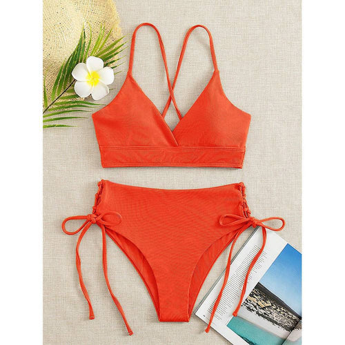Woman’s v-neck 2piece swim suit