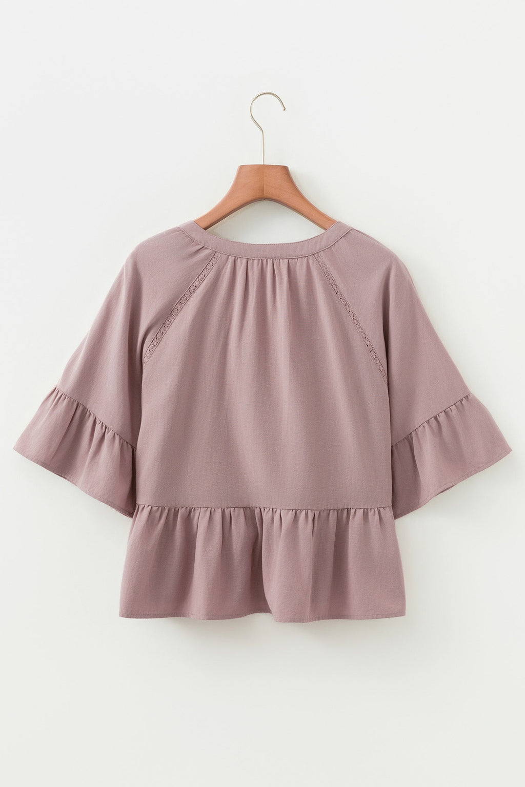 Woman Ainsley Slit Ruffled Loose Blouse
